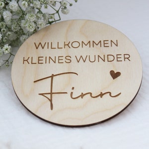 Personalisiertes Holzschild WILLKOMMEN KLEINES WUNDER Fotoshooting New Born Hallo Welt Bild 6