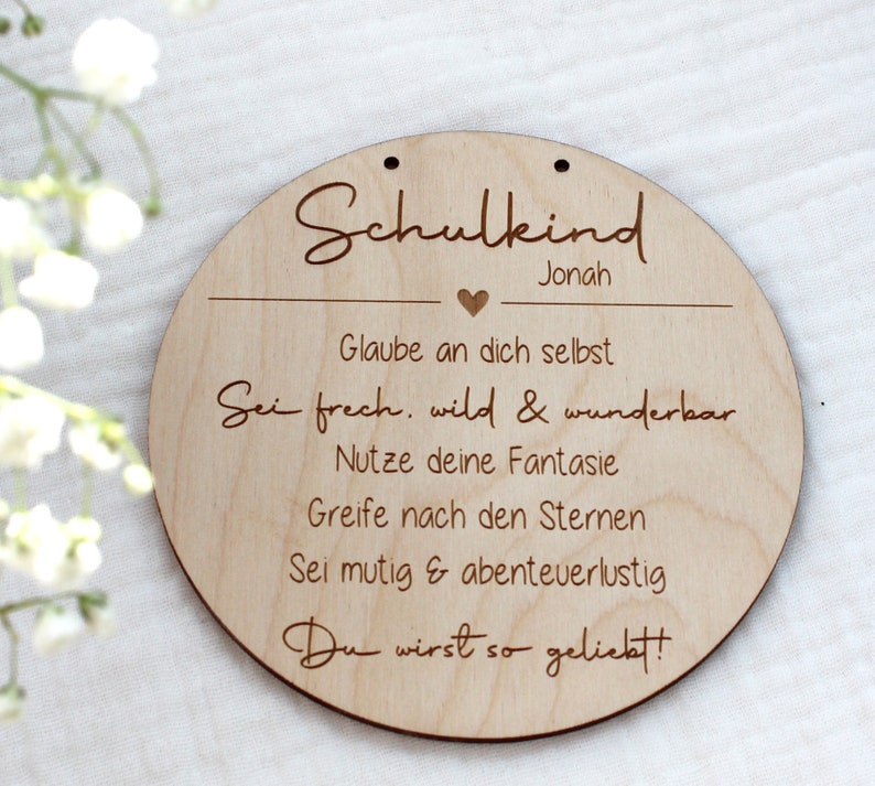 Schulkind Personalisiertes Holzschild mit Name Einschulung Geschenk Schulkind Einschulung 2024 Affirmation Kinder Bild 7