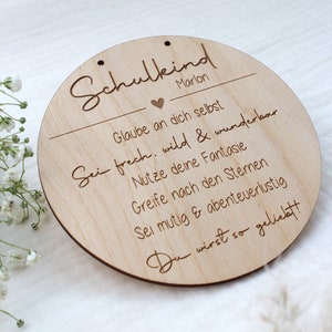 Schulkind Personalisiertes Holzschild mit Name Einschulung Geschenk Schulkind Einschulung 2024 Affirmation Kinder image 5