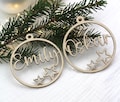 Personalisierter Weihnachtsbaum-Anhänger- Christbaumschmuck-Weihnachtsbaum Anhänger mit Sternen - Namenskugel product logo