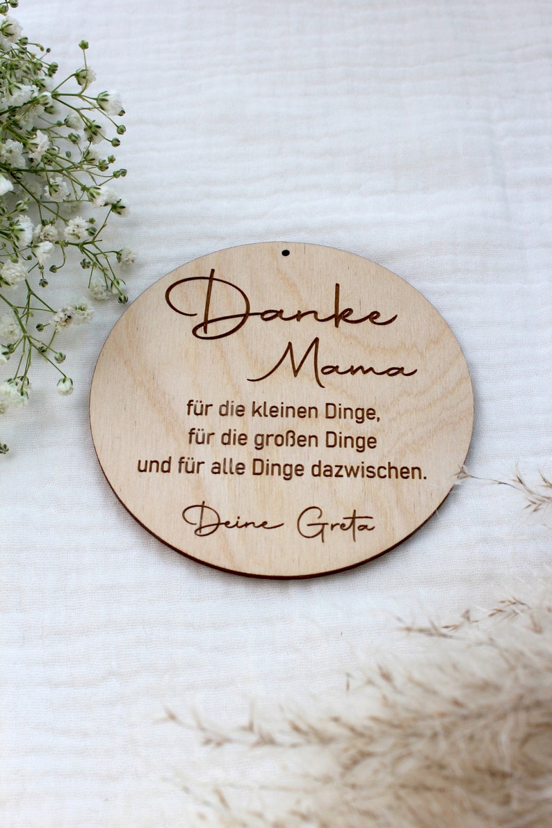 Danke Mama Personalisiertes Holzschild Geschenk Muttertag Beste Mama Danke für alles, Mama Bild 2