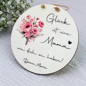 Personalisiertes Holzschild Muttertag Beste Mama Personalisiertes Geschenk für die Mama Glück ist, eine Mama wie dich zu haben image 3