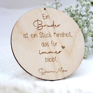 Personalisiertes Holzschild für die Schwester/ den Bruder Kindheit Geschwister Bruder