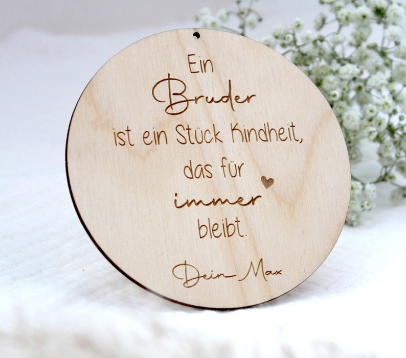 Personalisiertes Holzschild für die Schwester/ den Bruder Kindheit Geschwister Bild 5