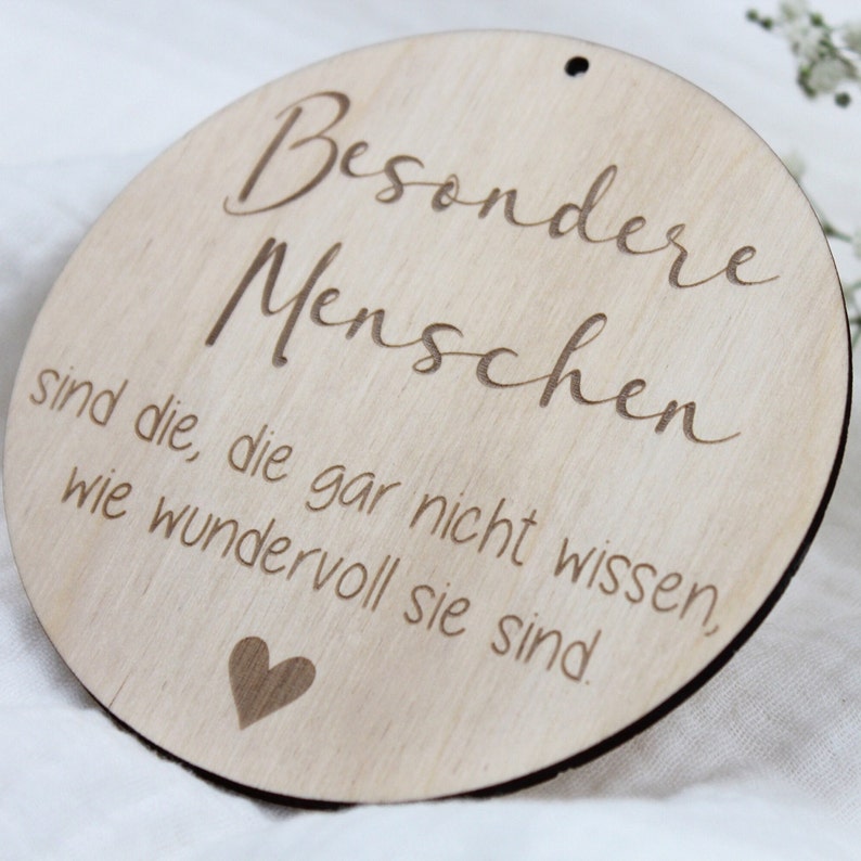 Holzplättchen Besondere Menschen Geschenk Weihnachten Geschenk Lieblingsmensch Geschenkeanhänger image 2