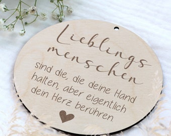 Holzplättchen "Lieblingsmenschen" - Besondere Menschen - Geschenk - Geschenkeanhänger