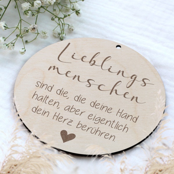 Holzplättchen "Lieblingsmenschen" - Besondere Menschen - Geschenk - Geschenkeanhänger