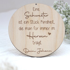 Personalisiertes Holzschild für die Schwester/ den Bruder Kindheit Geschwister image 4