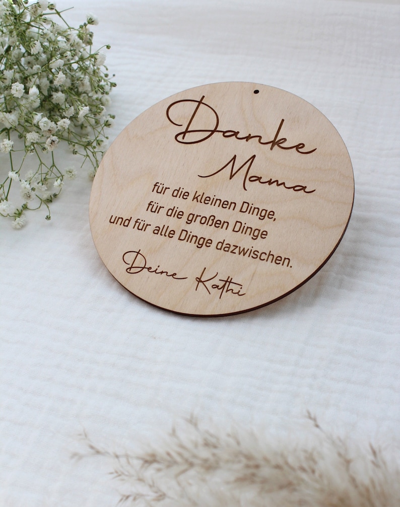 Danke Mama Personalisiertes Holzschild Geschenk Muttertag Beste Mama Danke für alles, Mama Bild 1