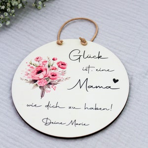 Personalisiertes Holzschild Muttertag Beste Mama Personalisiertes Geschenk für die Mama Glück ist, eine Mama wie dich zu haben image 4