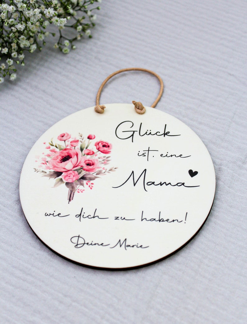 Personalisiertes Holzschild Muttertag Beste Mama Personalisiertes Geschenk für die Mama Glück ist, eine Mama wie dich zu haben image 4