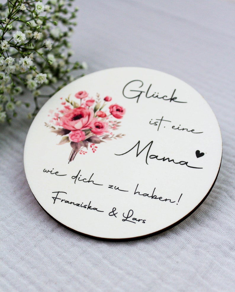 Personalisiertes Holzschild Muttertag Beste Mama Personalisiertes Geschenk für die Mama Glück ist, eine Mama wie dich zu haben image 6