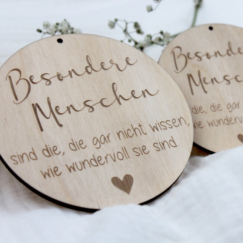 Holzplättchen Besondere Menschen Geschenk Weihnachten Geschenk Lieblingsmensch Geschenkeanhänger image 3