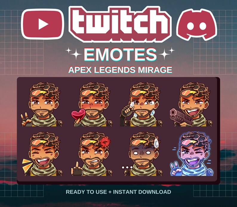 Mirage Apex Legends Emotes | Premade | Twitch | Discord | Youtube ...