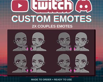 2x | Aangepaste statische bijpassende paren-emoties | YCH | Stellen | Twitch | Onenigheid | YouTube | Streamers
