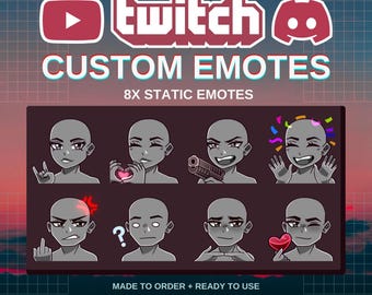 8x | Aangepaste statische emotes | YCH | OC-emoties | Twitch | Onenigheid | YouTube | Streamers