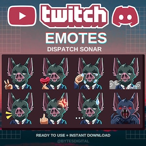 Emotes de Sonar Dispatch / Prediseñados / Twitch / Discord / YouTube / Streamers