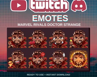 Doctor Strange Marvel Rivals-emotes | Kant-en-klaar | Twitch | Onenigheid | YouTube | Streamers
