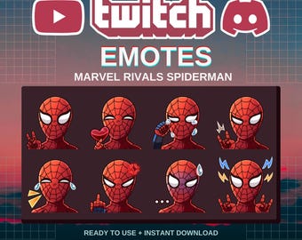 Spiderman Marvel Rivals-emotes | Kant-en-klaar | Twitch | Onenigheid | YouTube | Streamers