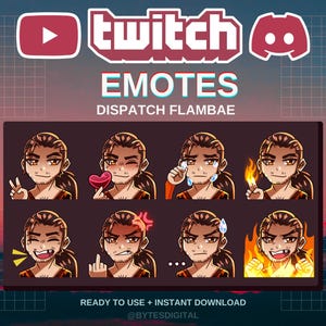 Flambae Dispatch Emotes | Premade | Twitch | Discord | YouTube | Streamers