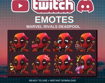 Deadpool Marvel Rivals-emotes | Kant-en-klaar | Twitch | Onenigheid | YouTube | Streamers