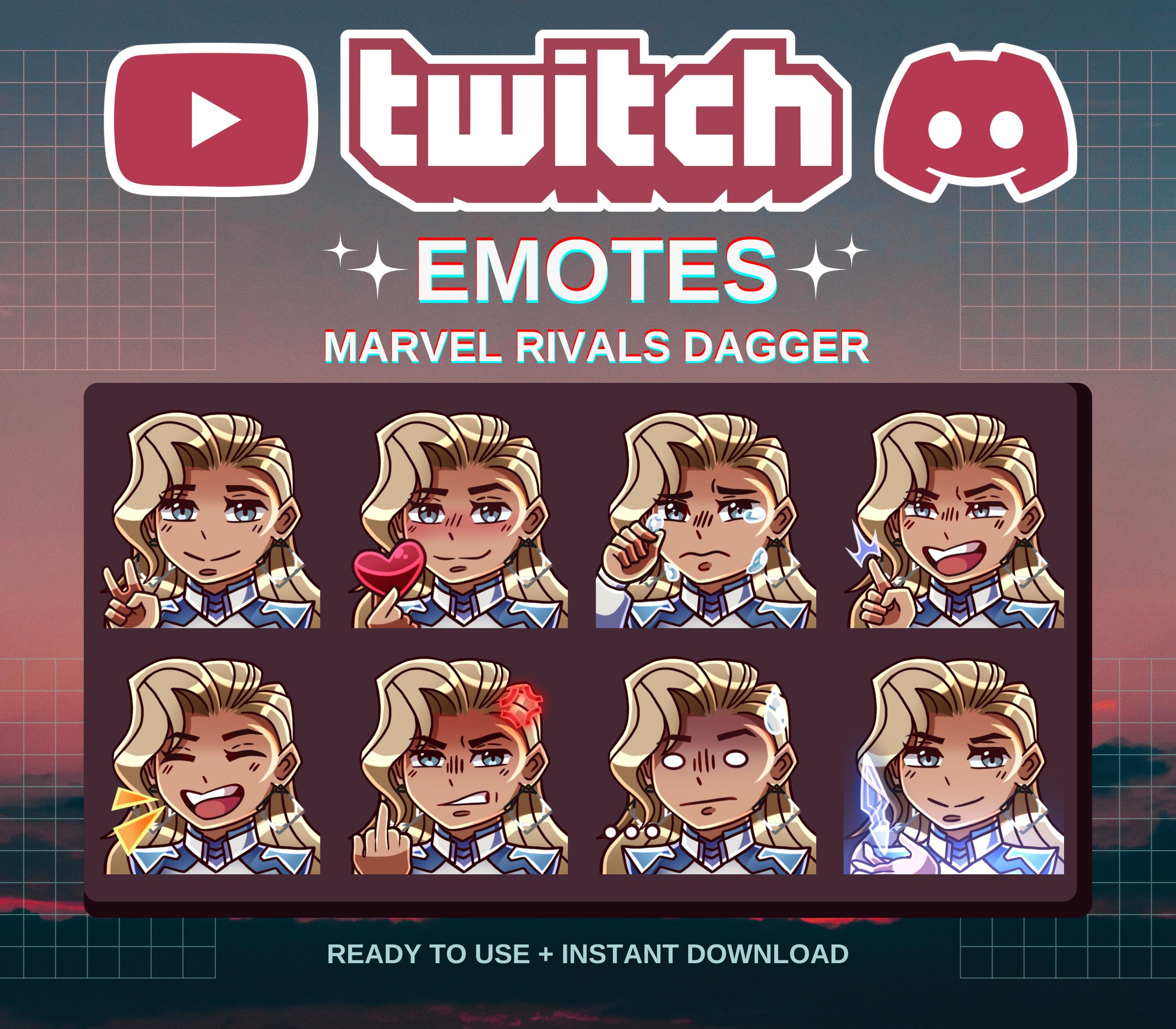 Dagger Marvel Rivals Emotes | Premade | Twitch | Discord | YouTube | Streamers