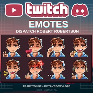 Robert Robertson Dispatch Emotes | Premade | Twitch | Discord | YouTube | Streamers