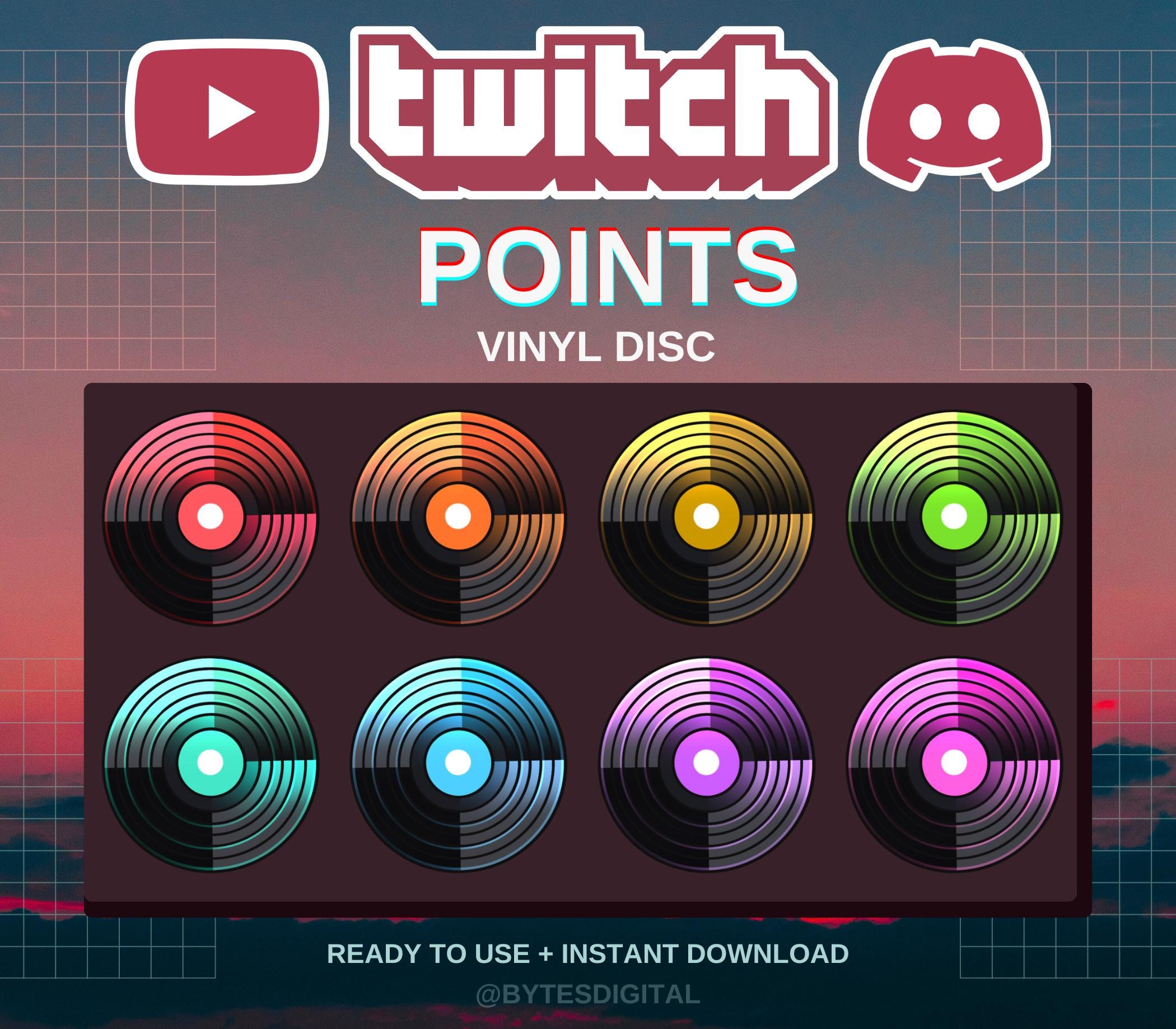 Vinyl Disc Channel Points | Badges | Premade | Twitch | Discord ...