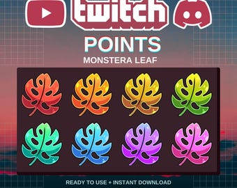 Monstera-kanaalpunten | Badges | Kant-en-klaar | Twitch | Onenigheid | YouTube | Streamers