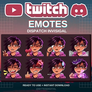 Invisigal Dispatch Emotes | Premade | Twitch | Discord | YouTube | Streamers