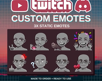 3x | Aangepaste statische emotes | YCH | OC-emoties | Twitch | Onenigheid | YouTube | Streamers