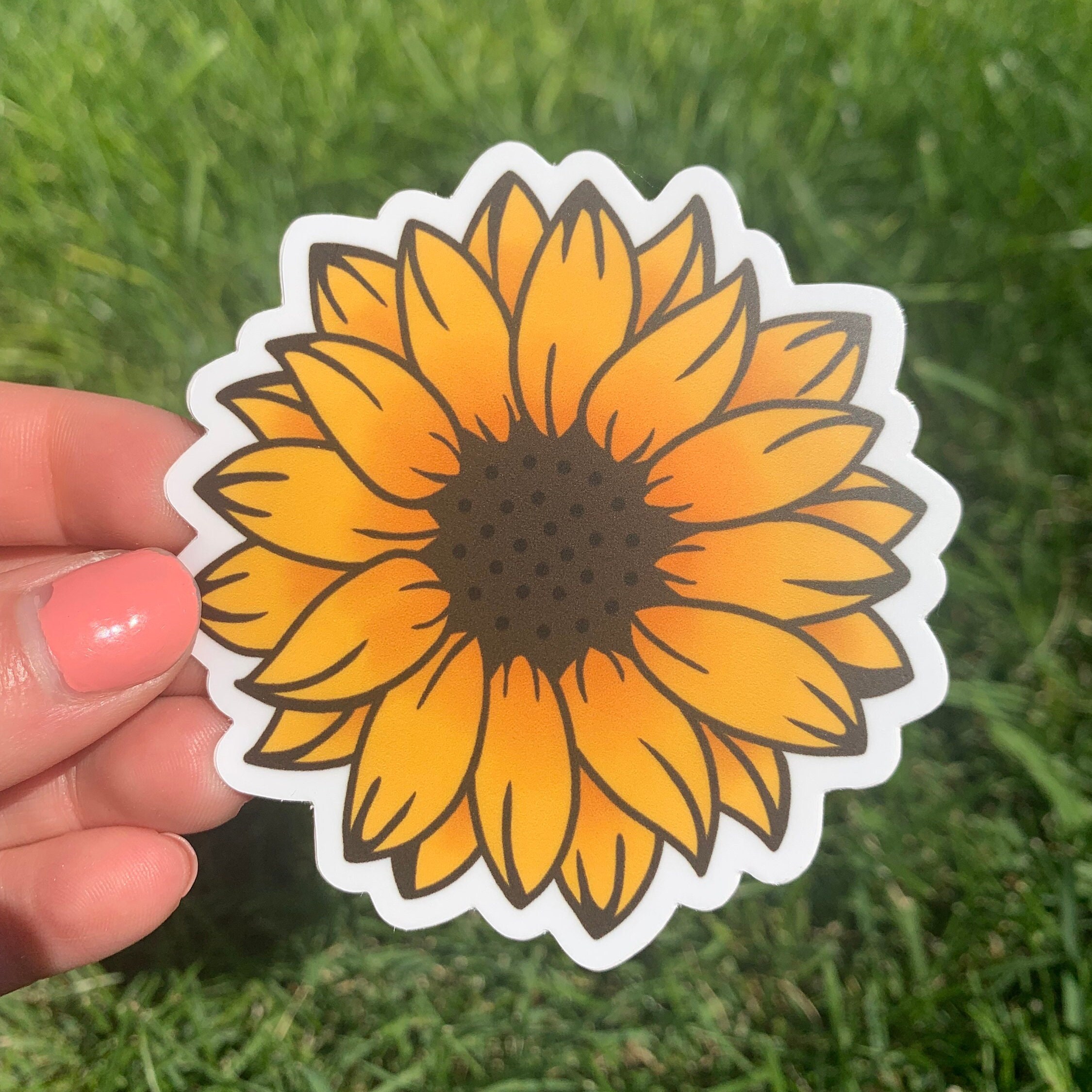 Sunflower Sticker Label Sunflower Sticker | Waterproof Sticker | Sunflower | Hello Lemon Design ...
