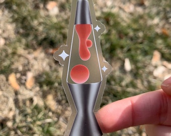 Clear Lava Lamp Sticker | Clear Waterproof Sticker | Pink Lava Lamp | Hello Lemon Design Co.
