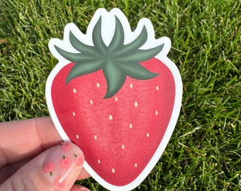 Strawberry Sticker | Waterproof Sticker | Sweet Fruit |  Berry Good | Vintage Strawberry | Hello Lemon Design Co