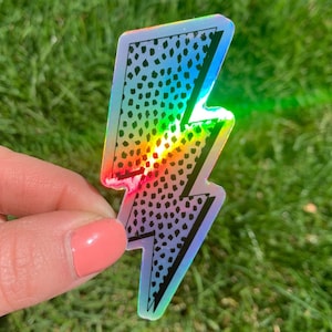 Holographic Lightning Bolt | Lightning Bolt | Water Resistant Sticker | Holographic
