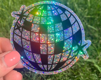 Glitter Didco Ball | Glitter | Waterbottle | Disco Party | Sparkle Sticker | Hello Lemon Design Co.