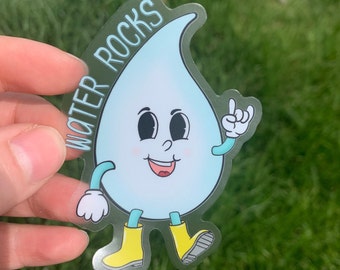 Water Rocks Clear Sticker | Rain Drop| Water Resistant Sticker | Transparent Sticker | Hello Lemon Design Co.