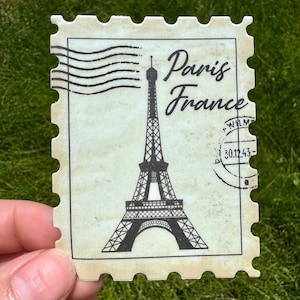 Adesivo de carimbo vintage Paris França | Paris França | Vintage | Francês | Adesivo de 3” | Adesivo à prova d’água | Hello Lemon Deaign
