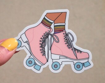Retro Skater Sticker - Waterproof Sticker- Roller Skates