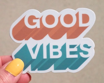 Good Vibes Sticker - Waterproof Sticker- Retro
