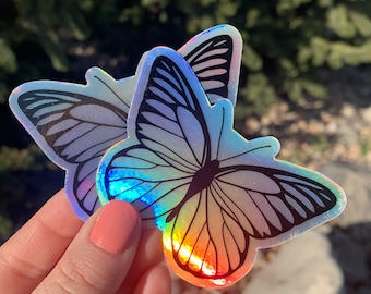 Holographic Butterfly Sticker- Water Resistant Sticker- Holographic
