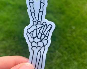 Skeleton Hand Sticker- Waterproof Sticker- Halloween Skelton