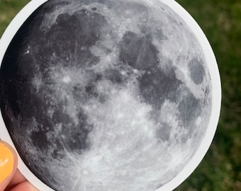 Full Moon Sticker - Waterproof Sticker- Moon