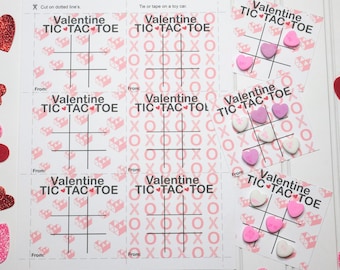 PRINT YOUR OWN Tic Tac Toe Valentine's Day Digital Download - Kids School Valentines- Download Only