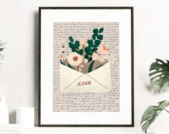Vintage Love Letter- Instant Digital Download- Vintage Art- Digital Print