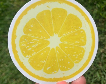 Lemon Slice Sticker | Waterproof Sticker | Sour Lemon | Hello Lemon Design Co