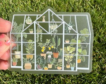 Greenhouse Sticker | Clear sticker | Gable | Water Resistant Sticker | Transparent Sticker | Grow | Plant Mom | Green Thumb | Hello Lemon
