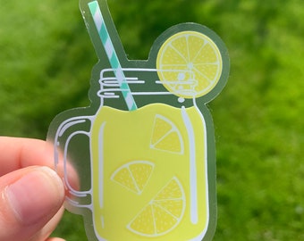 Clear Lemonade Sticker | Water Resistant Sticker | Transparent Sticker | Hello Lemon Design Co.