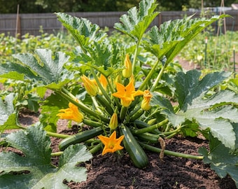 Heirloom Dark Green Zucchini - Live Plant