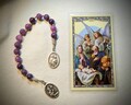 St. Andrew Novena Chaplet (Dyed Quartzite) with Laminated Prayer Card